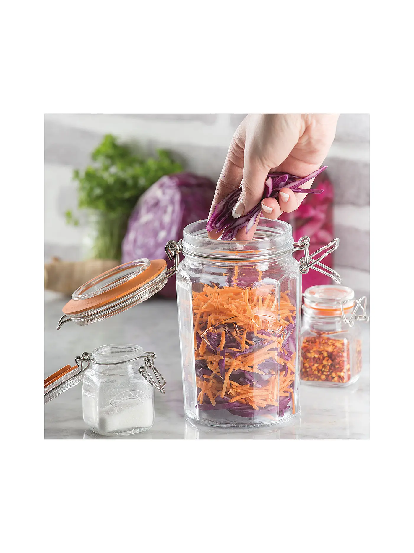 KILNER | Drahtbügelglas Kilner facettiert 950ml | 
